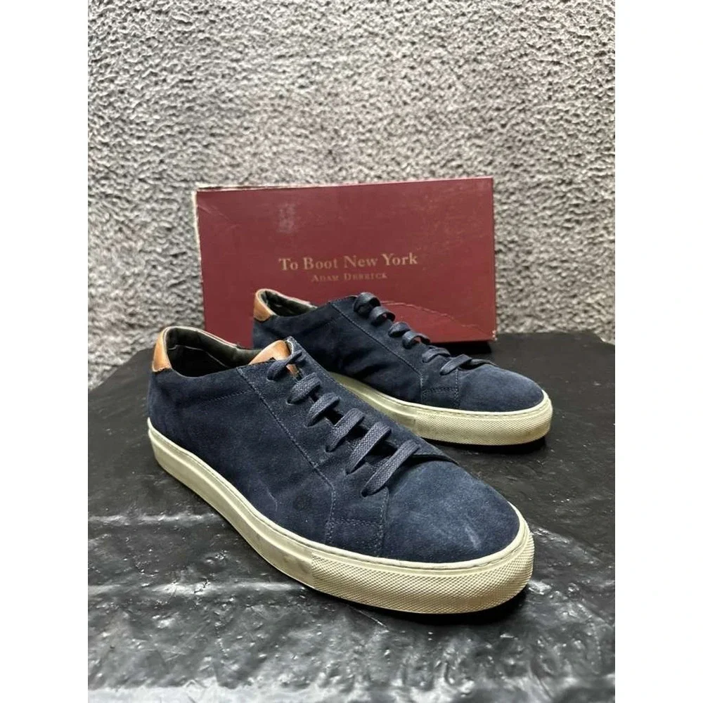 To Boot New York Derrick Suede Handmade‎ Sneakers Navy Blue Mens Size 12 US